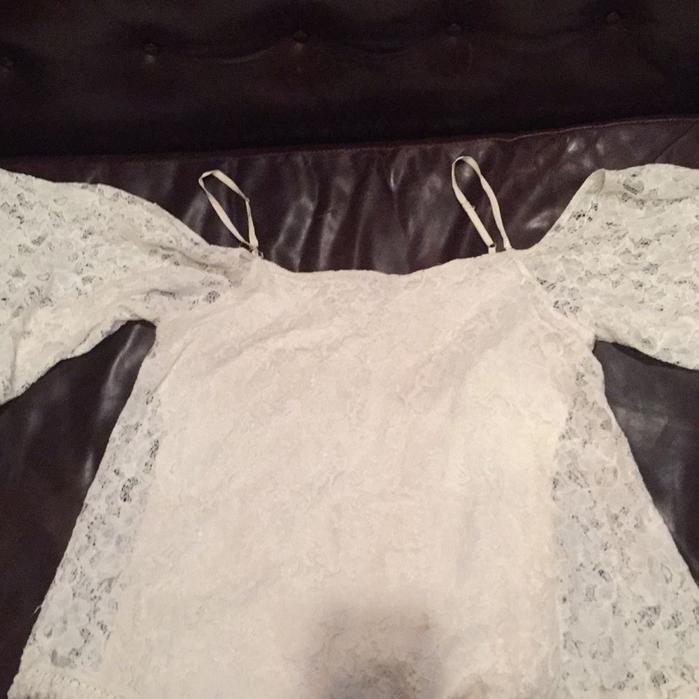 Lace cold shoulder top